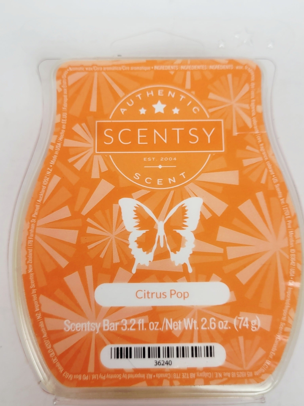 Scentsy Wax Bar Citrus Pop~3.2 oz